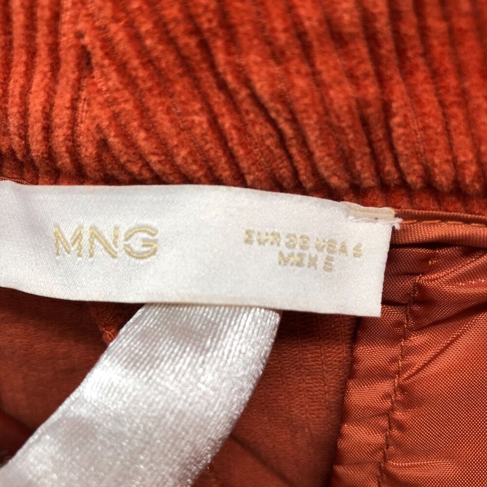 MNG Mango Corduroy Flare Pants Womens 6 Orange Trouser High Rise Cotton - Picture 10 of 11